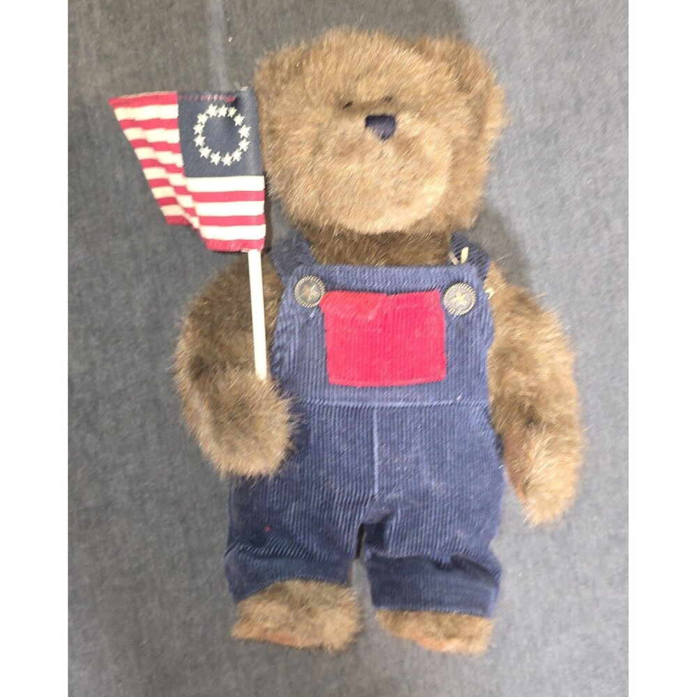 Boyds Bears Ike Glorybear Patriotic Betsy Ross Flag Plush Bear Corduroy 10"